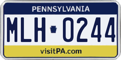 PA license plate MLH0244