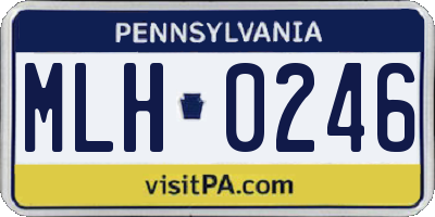 PA license plate MLH0246