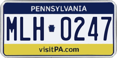 PA license plate MLH0247