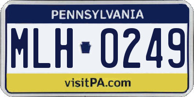 PA license plate MLH0249