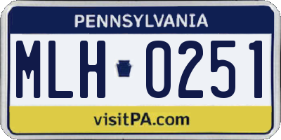 PA license plate MLH0251