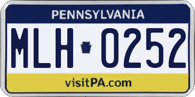 PA license plate MLH0252