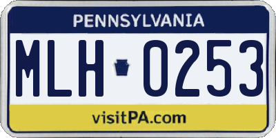 PA license plate MLH0253