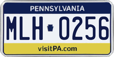 PA license plate MLH0256