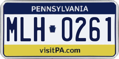 PA license plate MLH0261