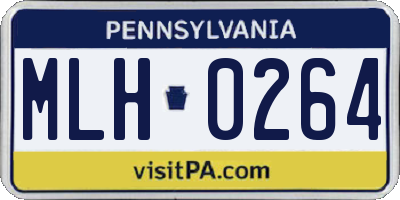 PA license plate MLH0264