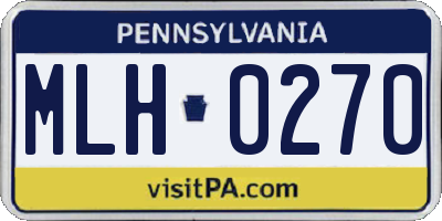 PA license plate MLH0270