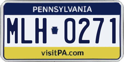 PA license plate MLH0271
