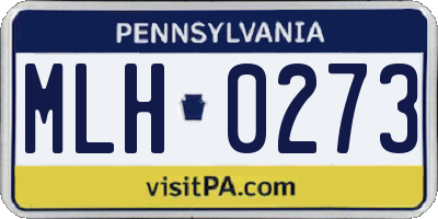 PA license plate MLH0273