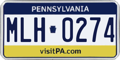 PA license plate MLH0274