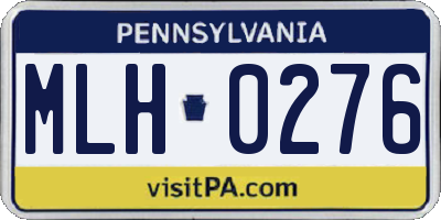PA license plate MLH0276