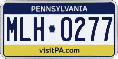 PA license plate MLH0277
