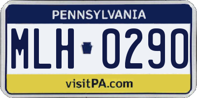 PA license plate MLH0290