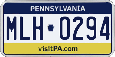 PA license plate MLH0294