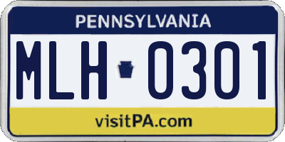PA license plate MLH0301