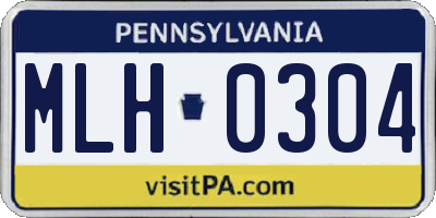 PA license plate MLH0304