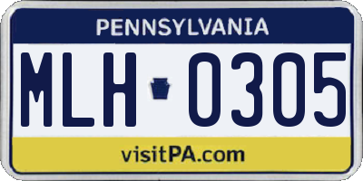 PA license plate MLH0305
