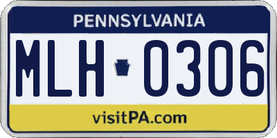 PA license plate MLH0306