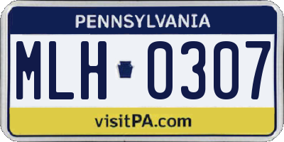 PA license plate MLH0307