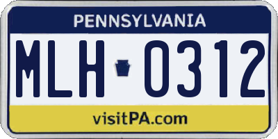 PA license plate MLH0312