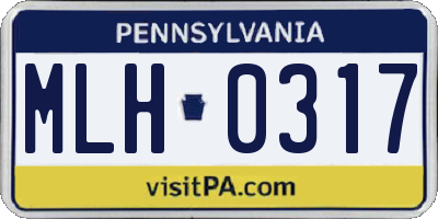 PA license plate MLH0317
