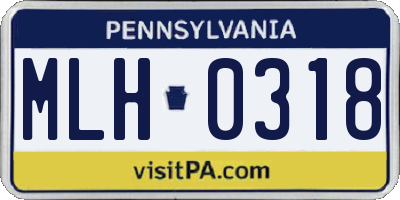 PA license plate MLH0318