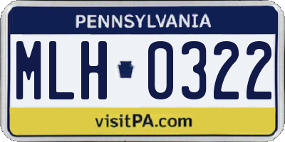 PA license plate MLH0322