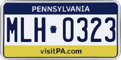 PA license plate MLH0323