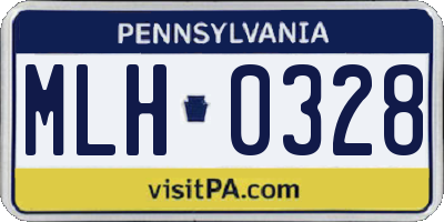 PA license plate MLH0328