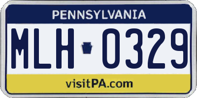 PA license plate MLH0329
