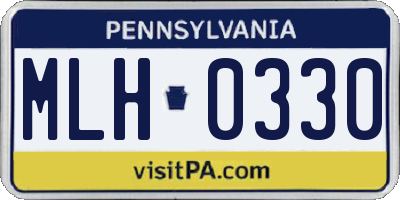 PA license plate MLH0330