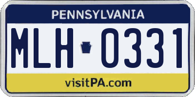 PA license plate MLH0331