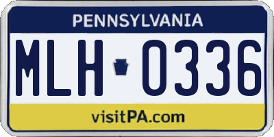 PA license plate MLH0336