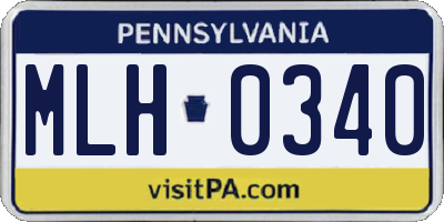 PA license plate MLH0340