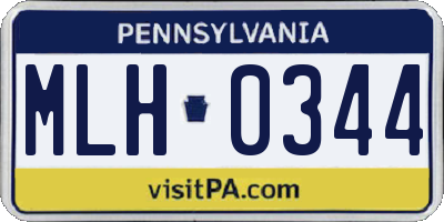 PA license plate MLH0344