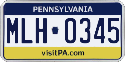 PA license plate MLH0345