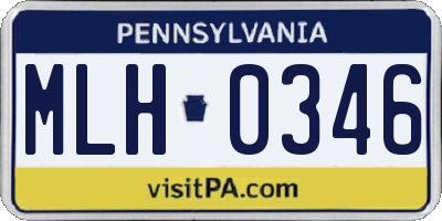 PA license plate MLH0346