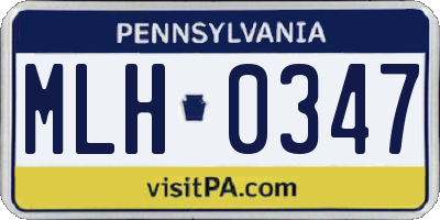 PA license plate MLH0347