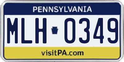 PA license plate MLH0349