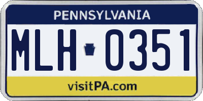 PA license plate MLH0351