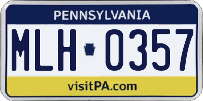 PA license plate MLH0357