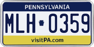 PA license plate MLH0359