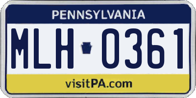 PA license plate MLH0361