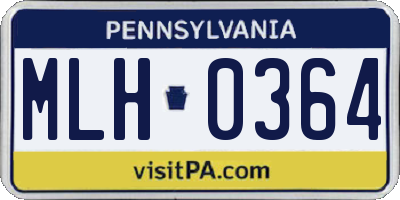 PA license plate MLH0364