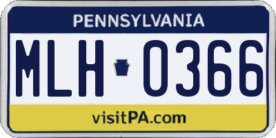 PA license plate MLH0366