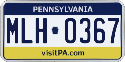 PA license plate MLH0367