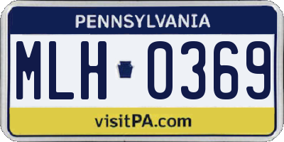 PA license plate MLH0369