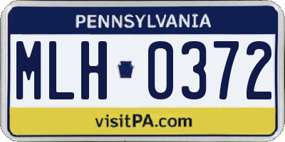 PA license plate MLH0372
