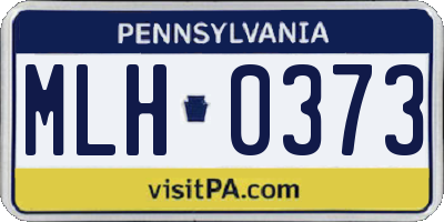 PA license plate MLH0373
