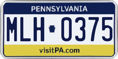 PA license plate MLH0375